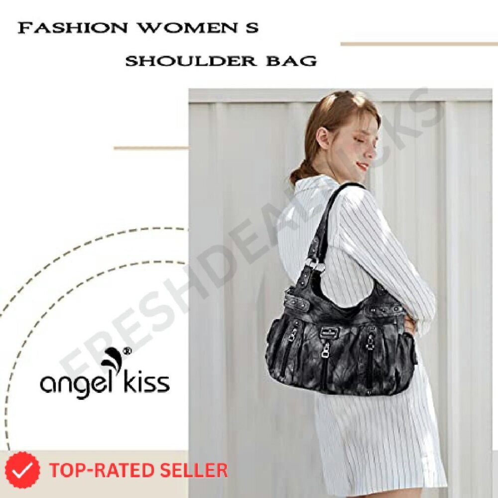 Faux Leather Crossbody Hobo Satchel Tote Purse Elegant Minimal Chic - Picture 3 of 8
